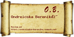 Ondreicska Bereniké névjegykártya